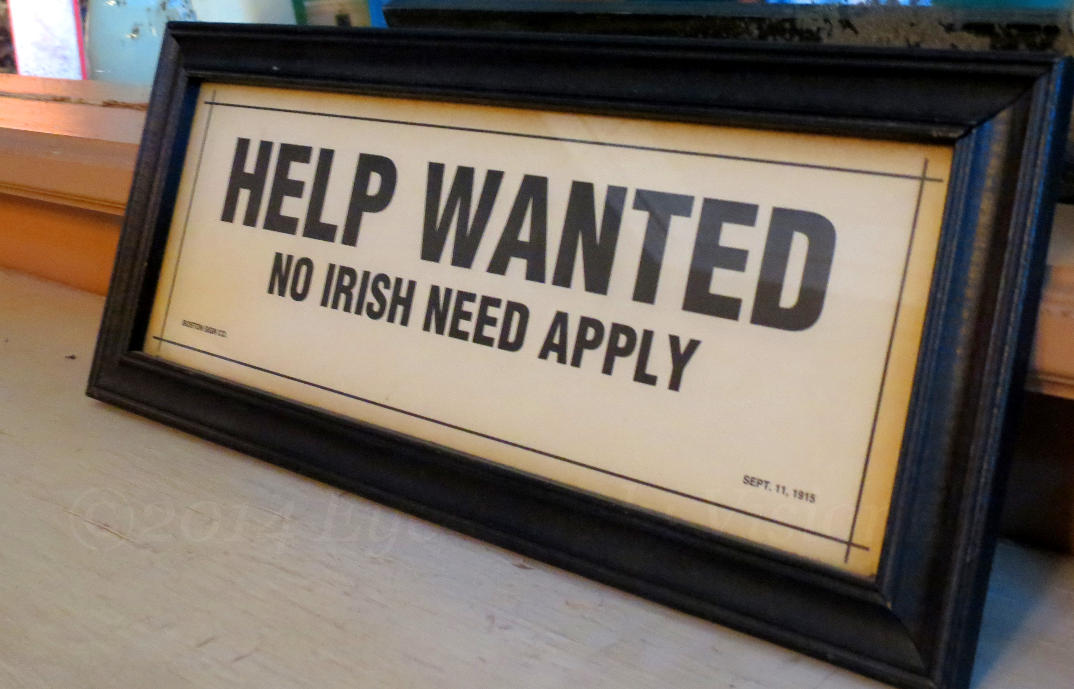 Do you really need. No Irish sign. Signs in London no Irish.